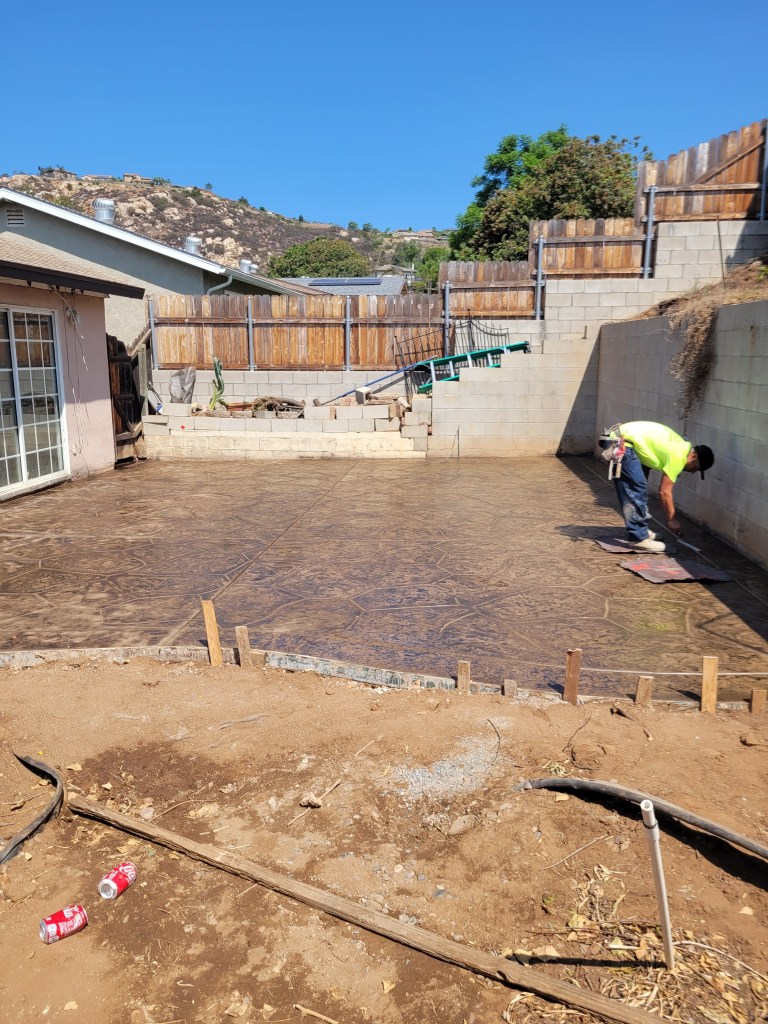 concrete, stamped, patio